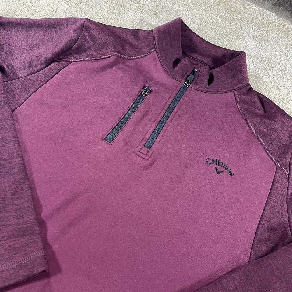 Callaway quarter zip pullover in burgundy color Size Large Mens Golf Sweater EUC
